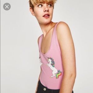 Zara Pink Unicorn Bodysuit